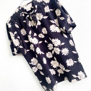 ESCADA vintage Margaretha Ley floral blouse top short sleeve 80s silk shirt 34